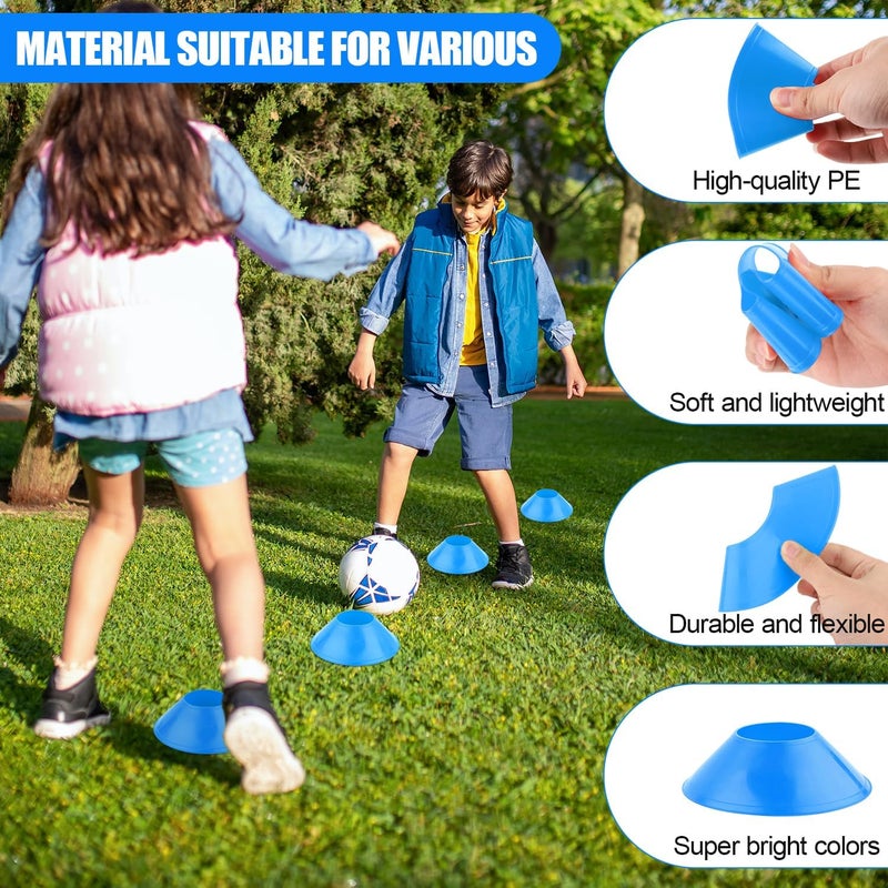 XIHIRCD 25pcs Soccer Cones for Sports Training, Mini Football Cones & Mesh Bag Flexible Agility Cones Premium Training Cones for Basketball Football Running Drills Sports Games Skating Kids - Image 4